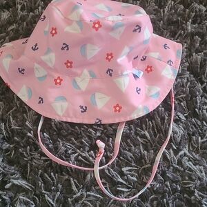 Pink Sailboat and Anchor Bucket Swim HAT